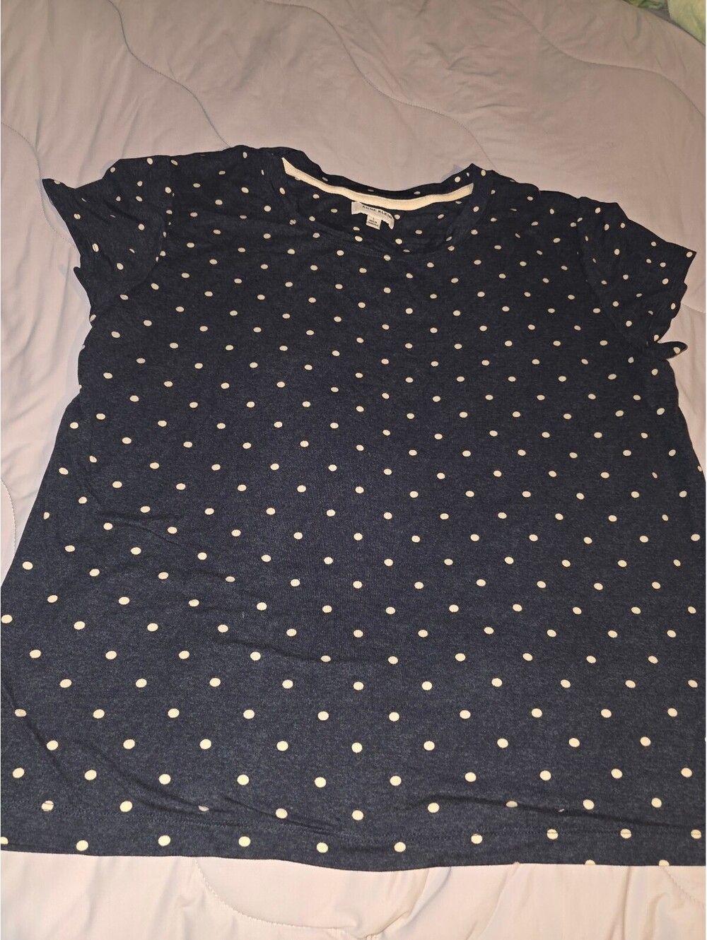 Women’s Anne Klein Top Navy With White Poka Dots - Size Large